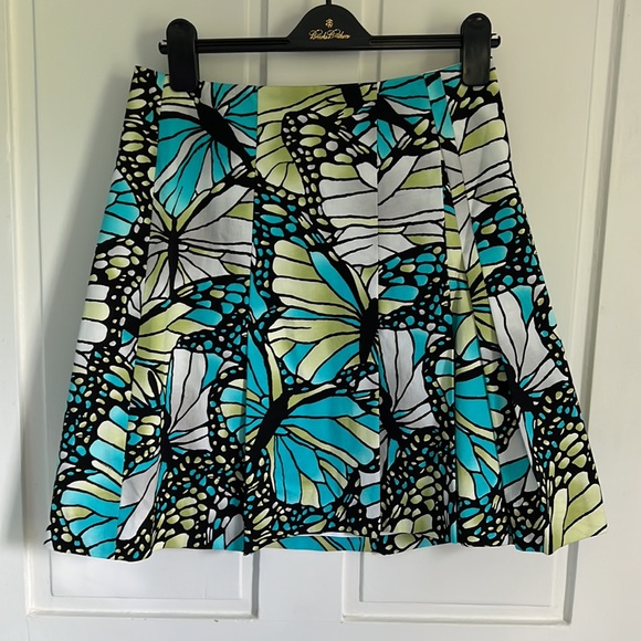 Etcetera . butterfly print skirt size 6 turquoise lime black white Style… - Picture 1 of 5